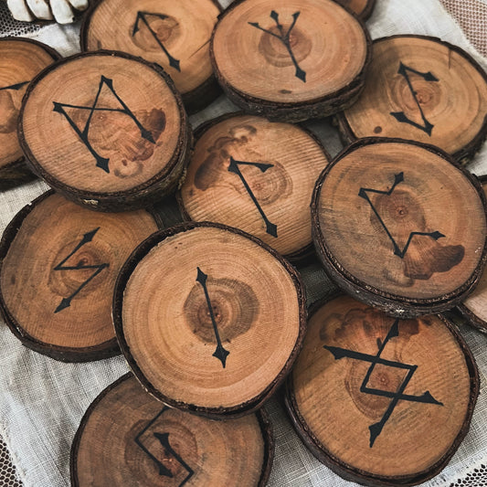 Hand-painted Applewood Runes